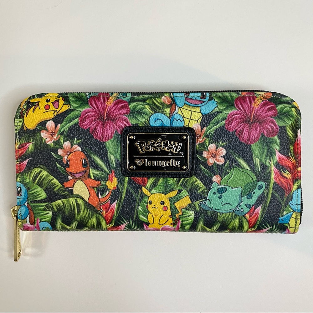 Loungefly Pokemon Starters Tropical Zipper Wallet
